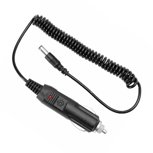 R42S Auto Zigarettenanzünder Kabel 12V DC Stecker 5,5 x 2,1 mm – 1,5m Spiralkabel, 3A DC Adapter für GPS, LED Lichter, DVD Player, Router, Kamera, CCTV – 12V Kfz-Ladegerät