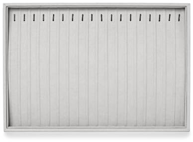 Oirlv Grau Mikrofaser Schmucktablett Schmuck Organizerblett Aufbewahrungstablett für Lange Kette Armband Große Halskette