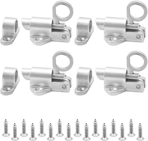 Hocansen 4 Pezzi Chiavistello Automatico a Molla 54mm Sicurezza Tirare Anello Primavera Rimbalzo Porta con Viti Chiavistello a Molla Bolt Serratura della Porta per Porte e Finestre (Silver//FJ-MS)
