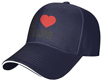 FJQWKLF Hut I Love DILFS Lustige Liebesherz-Baseballmütze Herren Damen Cowboyhut Trucker-Mütze Golf Dad Cap Fischerhut Schwarz