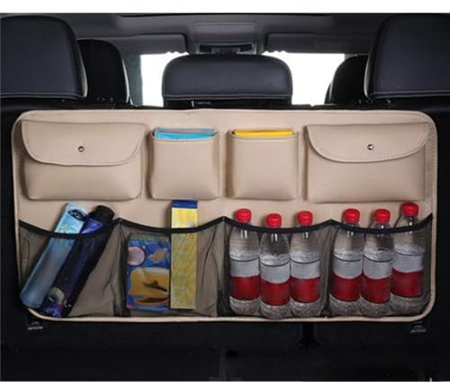 SONGML Kofferraum Organizer Auto für VW T5 T6 2003, Autoorganizer Aufbewahrungstasche Auto Tasche Kofferraum Faltbar und Wasserdicht,B/Beige