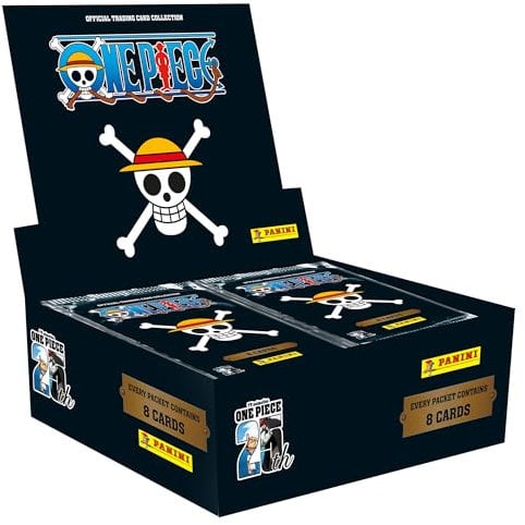 Panini - Monkey D. Luffy One Piece Trading Cards 25EME Anniversario Box mit 18 Taschen (8 Karten), 10,3 cm x 11,6 cm x 0,1 cm, 004897BOX18F