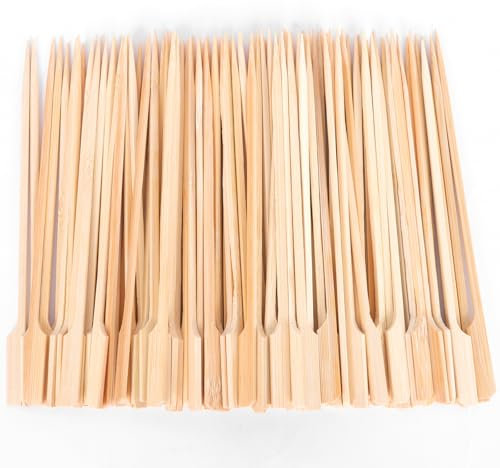 Zefphxs 200 Pcs Bamboo Skewers, 25cm Wooden Skewers for Kebabs, Cocktail Sticks BBQ Food Picks Fruit Burgers Sandwich Marshmallow Cocktails Buffet Party