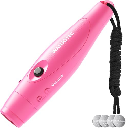 WANJOTEC Electronic Whistle for Teacher Coaches, 3 Tones Adjustable 130db Loudest High Volume Handheld Emergency Electric Whistles for Referee, P.E.Outdoor Sports Whistles with Lanyard，Gift (Pink)