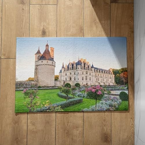 EHOMERY Schmutzfangmatte Innen Quadratisch Sauberlaufmatte Einbau Blick Auf Die Burg Waschbare Schmutzfangmatte Eingangstürmatte 45x75cm,