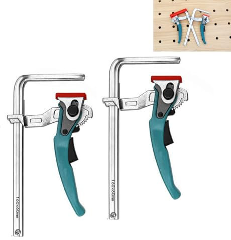 TOOSOAR 2 Pièces Serre Joint à levier,Blocage Rapide Capacité 160 mm Profondeur Gorge 60 mm pour Meulage, Coupe