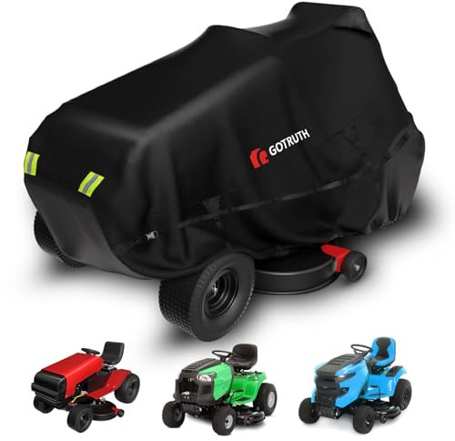 Abdeckung für Rasenmäher, schweres 900D-Oxford-Gewebe – Outdoor-Traktorabdeckung, passend für Decks bis zu 137,2 cm, wasserdicht, Anti-UV, winddicht, staubdicht, geeignet für Rasenmäher-Aufbewahrung