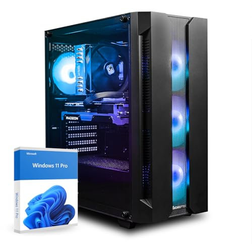 dcl24 Gamer PC Ryzen 7 5700X3D, RX9070 16GB - 1000GB SSD, 32GB DDR4, High End Computer mit 8x4.1 GHz, Tower Computer mit WLAN, Gaming Computer mit Windows 11 Pro [20256]