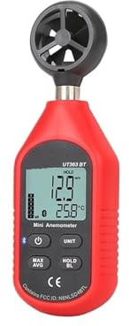 TIEOAXFT Handheld Anemometer Digital Wind Speed Meter 0~30m/s LCD Display Air Flow Speed Anemometer(UT363 BT)