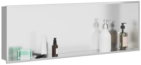vidaXL Duschnische Silber 90 x 30 x 9,5 cm Edelstahl