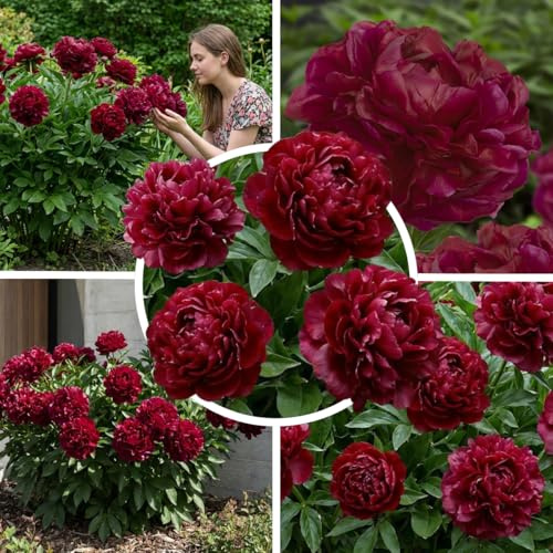 Pfingstrosen pflanzen winterhart Red Dark Magic 1 Wurzel – Mehrjährig | Dunkelrote Päonie großblütig aus Holland, Sorte Red Dark Passion, stauden für Garten und Topf
