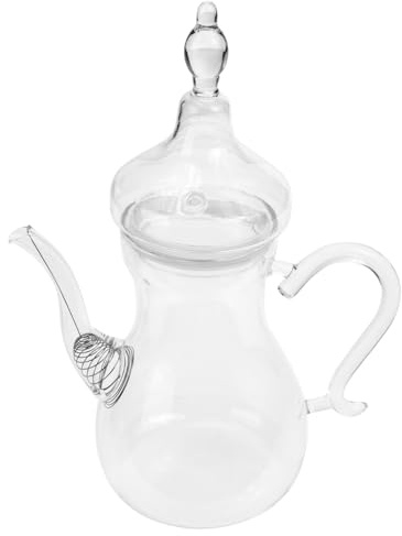 OSALADI Middle East Style Heat-Resistant Glass Teapot with 1000Ml Infuser for Loose Leaf Flower Herbal Tea Brewing and Decorative Use