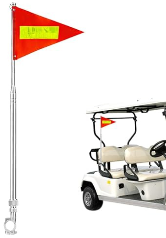 Generisch Fahrrad-Anhänger Fahne - Reißfestes wasserdichtes ausfahrbares Wimpel - Fahne mit Reflektorstreifen | Für Rollstuhl, Golfcart, Scooter, Kinder & Erwachsene im Außenbereich