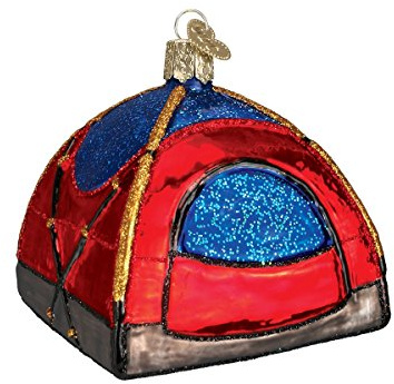 Old World Christmas Ornaments: Camping Outdoor Collection Glass Blown Ornaments for Christmas Tree, Dome Tent