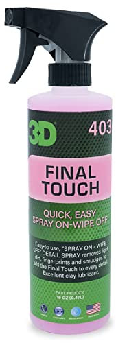 3D Final Touch Quick Detail Spray - Easy Spray On, Wipe Off Showroom Shine 16oz.