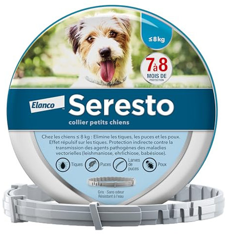 Elanco SERESTO Chien – Collier Anti-Puces et Anti-Tiques pour Petits Chiens - Moins de 8KG