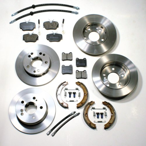 Bremsscheiben Bremsen Bremsklötze 4 Bremsschläuche für vorne hinten