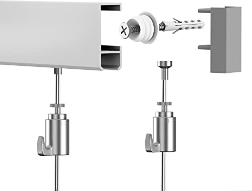 Leha Bilderschienen Galerieschienen Bilderleiste Premium Komplett-Set 10m, Silber