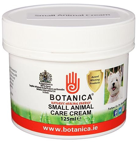 Botanica Small Animal Care Cream 125ml - Healing Cream with Aloe Vera, Tea Tree, Lavender, Comfrey, Cedar, Neem Oils - Soothing, Vegan, Cruelty-Free, Natural