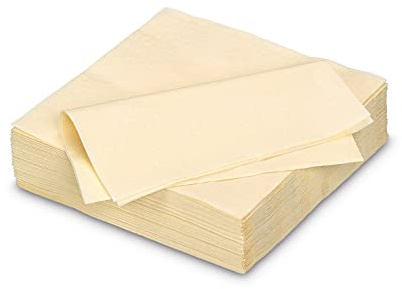 Servietten aus Papier 25x25cm 50 Stück - FARBAUSWAHL in 25x25/33x33/40x40cm - Einweg Cocktailservietten 2-lagig - Einfarbige Papierservietten für Hochzeit, Geburtstag und Alltag - Champagner