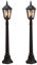Set di 2 lampade da sentiero FIRENZE, E27, in alluminio, con palo e fondamenta, colore: nero, codice articolo 7215-750