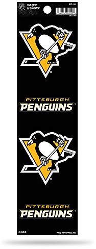 NHL Rico Industries Die Cut 4-Piece The Quad Sticker Sheet, Pittsburgh Penguins Team Color, 3 x 11.5-inches