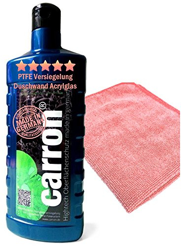 carron ® PTFE Glas-Versiegelung Dusche Duschwand aus Acryl-Glas Reinigung gegen Kalk & Schmutz mit Abperleffekt im Bad