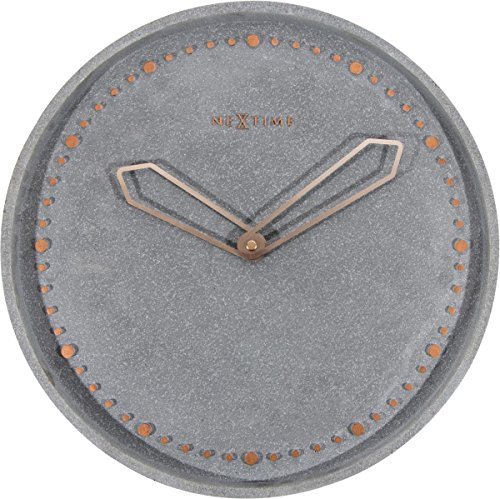 NeXtime Wanduhr CROSS, lautlos, rund, Stein / Metall, Grau, ø 35 cm