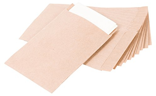 100 Braune Flachbeutel 6,3 x 9,3 cm (+1,4cm Lasche) - Samentüten zum Befüllen, Freudentränen Tüten, Mitgebsel, für kleine Gastgeschenke, Samentütchen
