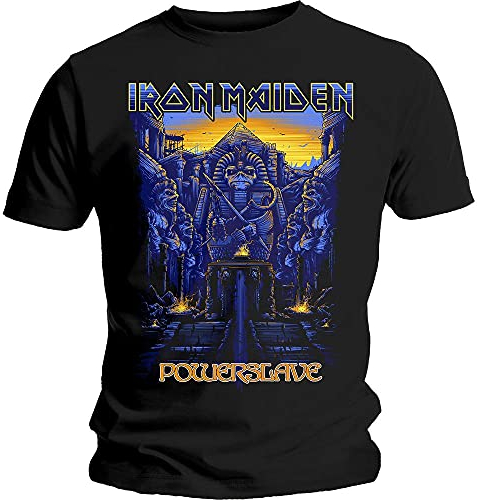 AWDIP Men's Iron Maiden Dark Ink Powerslaves T Shirt, Black, XL UK
