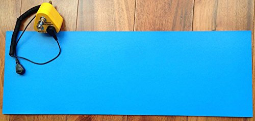 Anti-Static ESD Grounding Wrist Rest Support Pad Mat Kit For PC Keyboard (UK Manufactured Item) (Blue)