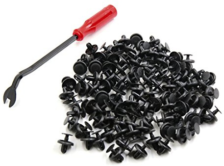 sourcing map 100pcs Plastic Rivets Push-type Clips with Fastener Remover for Car