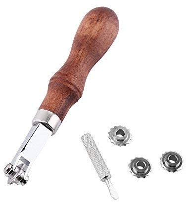 Herramienta de Espaciador de Cuero Rueda de Mano para Artesanía de Cuero Aguja de Coser Marcando Rueda Espaciadora, Herramientas para cuero