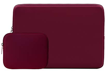 RAINYEAR Housse 13,3 Pouces Ordinateur Portable de Protection Laptop Sleeve Sacoche avec Accessoires Pochette Compatible avec 14 MacBook Pro A2442, pour 13,3” Notebook Tablette Chromebook(Rouge)