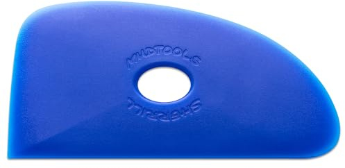 Mudtools Pottery Ribs – Shape 4 Polymer Rib (Blue Firm), Corner Edge for Crisp Lines, Clay Shaping Tool (B4)