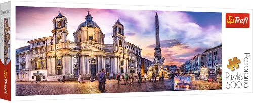 Trefl, Puzzle, Roma, Italien, Piazza Navona, 500 Teile, Panorama, Hauptstädte Europas, Stadtmotiv, Monumente, Anspruchsvoll, Jigsaw Klassische Puzzle für Erwachsene und Kinder ab 10 Jahren Puzzels