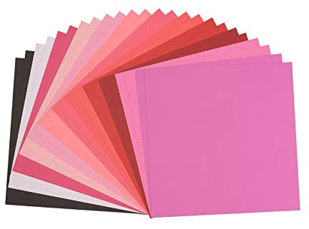 Vaessen Creative Florence Papier Cartonné, Couleurs de Saint Valentin, 216g, 30.5 x 30.5 cm, 24 Feuilles, Surface Texturée, pour Peindre, Scrapbooking et Plus, Multi