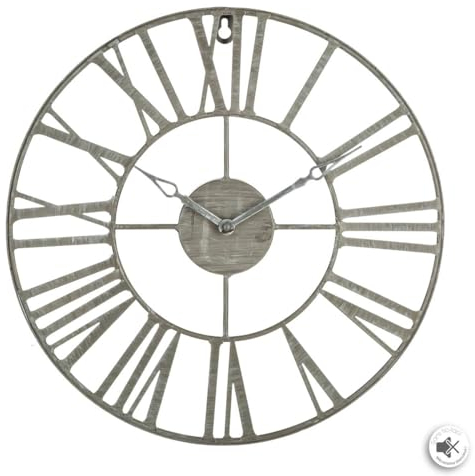 Atmosphera – Wanduhr Vintage Grau – Metall D37 cm