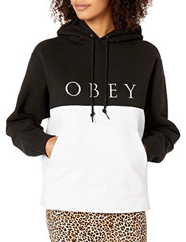 Obey Damen Sonora Hood Kapuzenpulli, schwarz/weiß, X-Small