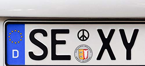 Ritter Mediendesign 2 Stück Peace Zeichen Nummernschild Kennzeichen Aufkleber Klebegrafik Waschstrassenfest UV-Beständig