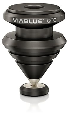 VIABLUE QTC Spikes with Disc Diameter 25 mm for Speakers, Subwoofers and Vibrating Devices Black