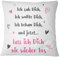Tassenbrennerei Kissen mit Spruch Ich SAH Dich, Ich wollte Dich - Ich Liebe Dich Geschenk für Freund, Freundin (Rosa)