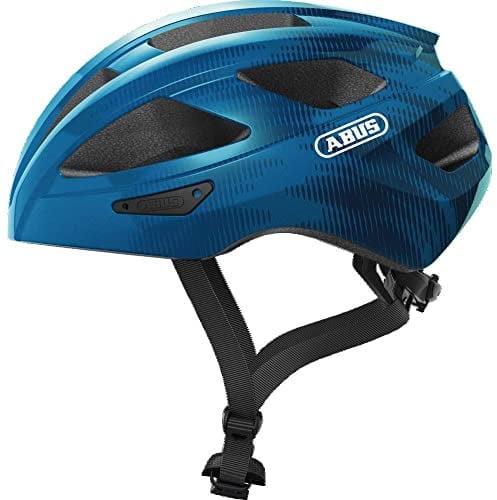 ABUS Rennradhelm Macator - sportiver Fahrradhelm für Einsteiger - auch für Zopfträger/-innen - für Damen und Herren - Blau, Größe L