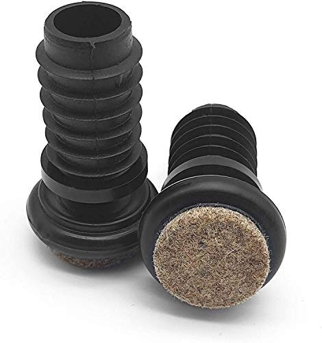 Enkotrade Gelenkgleiter mit Lamellen, 12er Set für Rohrinnen Ø 10-10,5 mm, Winkelgleiter Filz Möbelgleiter Stuhlgleiter Filzgleiter Bodenschutz Bodenschongleiter