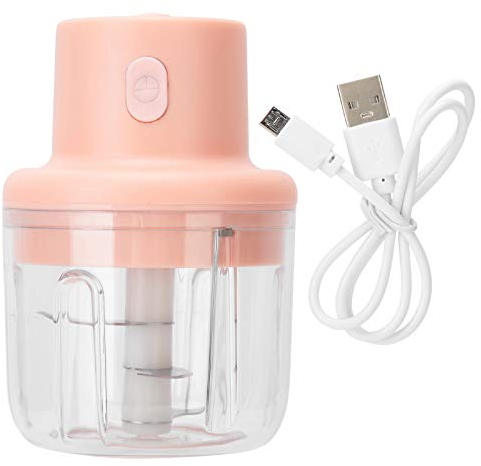 Robot Culinaire électrique, Hachoir à Viande Sans fil 250 ml, Hachoir Hachoir à Chargement USB Fabricant D'aliments pour Bébés Mini Déchiqueteuse de Cuisine pour Oignon/Gingembre/Ail