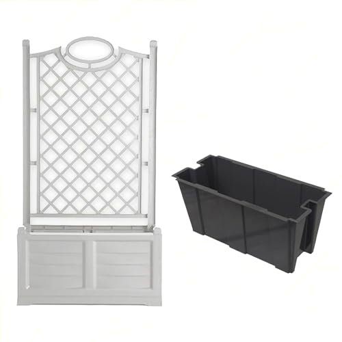 Blumenkasten mit Regal, Pflanzkübel, Pflanztopf, Weiß, 80 x 42 x 150 cm