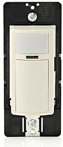 Leviton DOS02-1LT Decora Motion Sensor In-Wall Switch, Auto-On, 2A, Single Pole, Light Almond