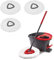 Vileda Easy Wring & Clean Juego de Fregona con Palo telescópico y Cubo Escurridor Giratorio con 3 recambios adicionales, Negro/Rojo + Producto de Limpieza Multiusos para el hogar
