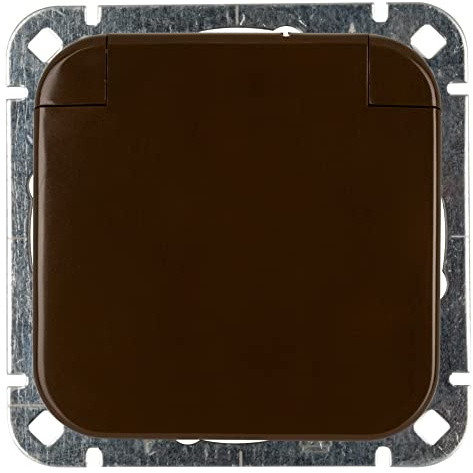 OPUS® 1 Schutzkontakt-Steckdose premium mit Klappdeckel Farbe braun