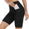 Attraco Damen Badeshorts Lang Badehose Hohe Taille Schwimmhose Boardshorts Schnell Trocknen Kurze Sporthose Strandhose Kurz Leggings Wassersport Tankini Hose Schwarz L